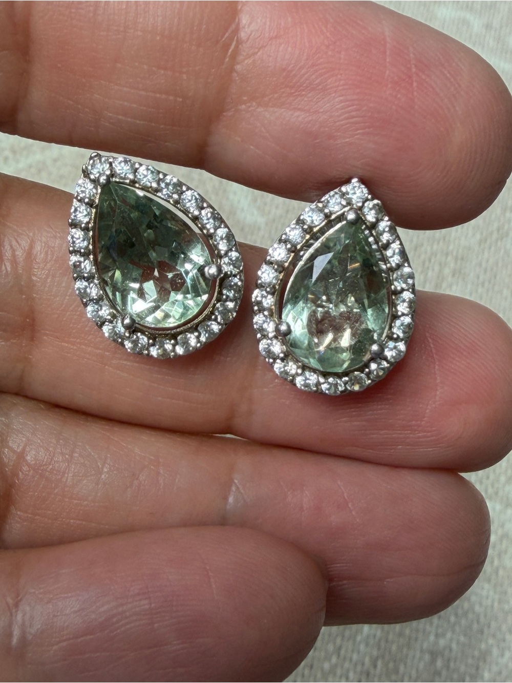 CHUCK CLEMENCY STS STERLING SILVER PRASIOLITE earrings